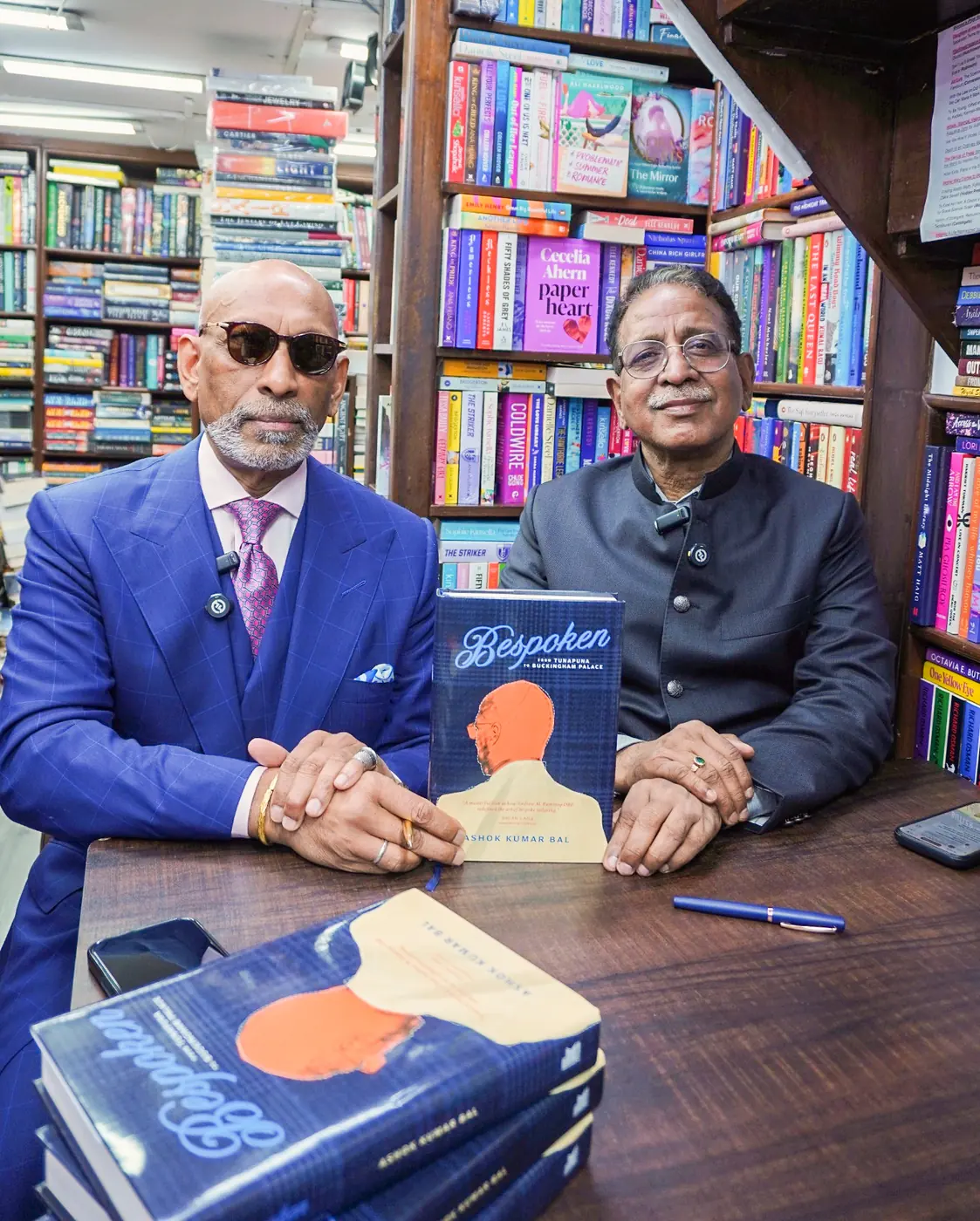 Prof. Andrew M. Ramroop and Ashok Kumar Bal at Bahrisons bookstore, Khan Market, New Delhi